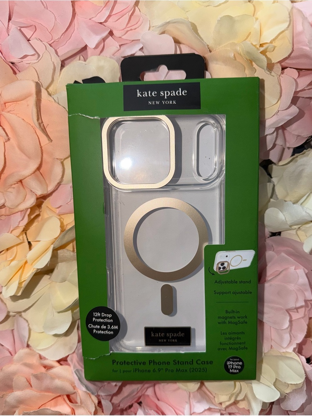 kate spade Clear MagSafe Phone Case with Gold Ring Accents